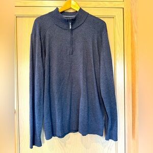 Smartwool Men's Grey Wool Blend Pullover High Neck Quarter Zip / xlarge